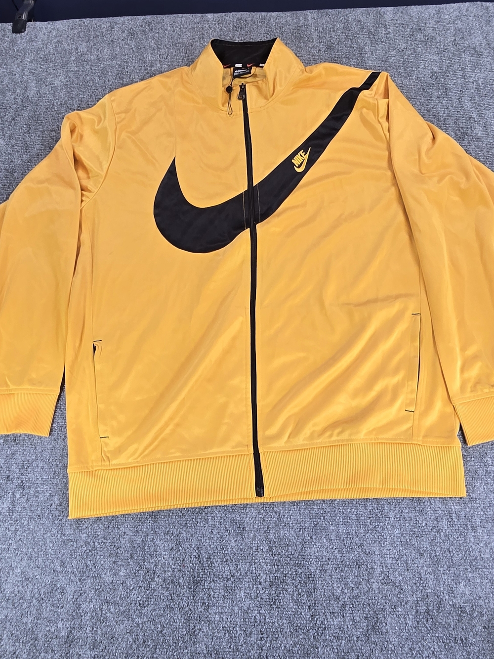 Nike Track Suit Mens 3XL Yellow Black Swoosh Full Zip Jacket Pants Set NWOT - Picture 3 of 11